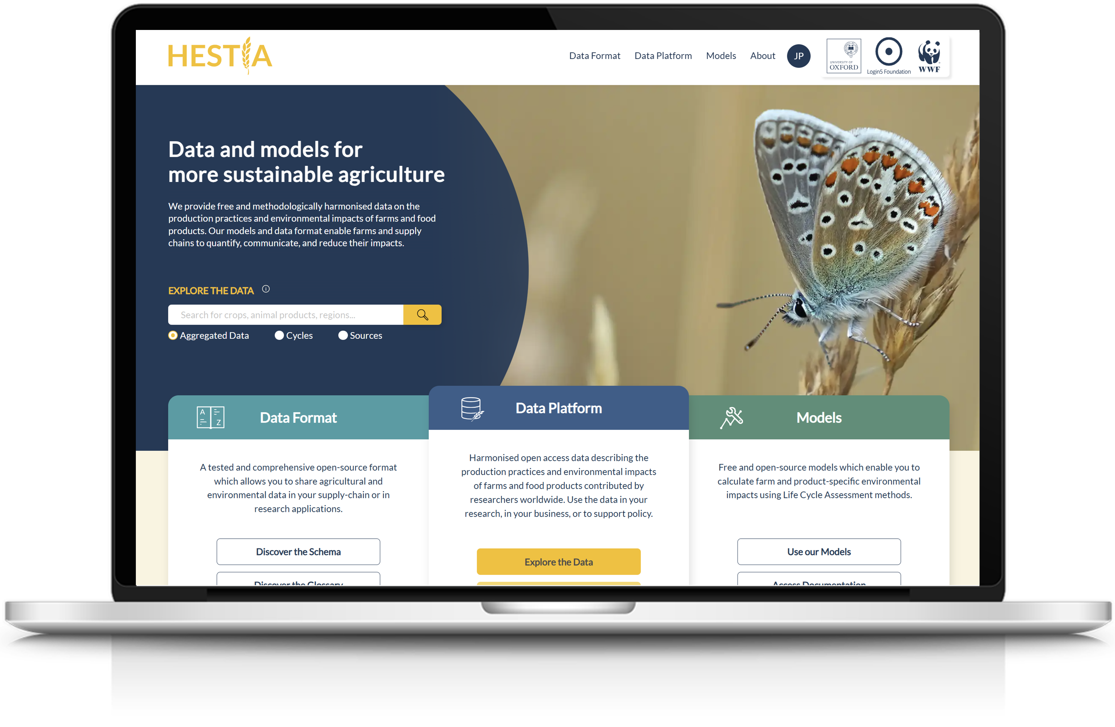 HESTIA platform screenshot